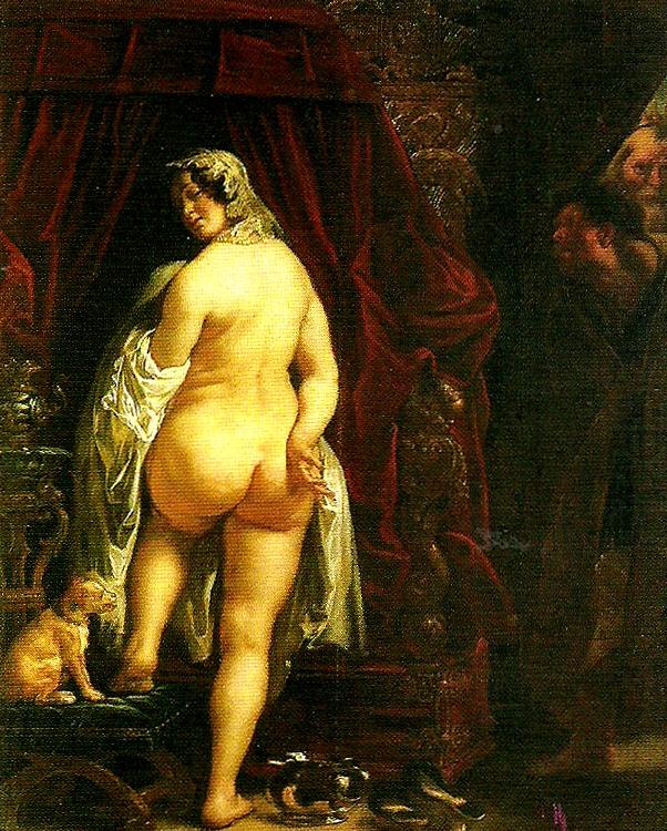 konung kandaules av lydien visar sin gemal for gyges, Jacob Jordaens